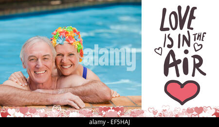 Zusammengesetztes Bild von niedlichen Valentines paar Stockfoto