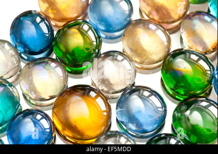 Glasmurmeln Kugeln abstrakte farbige Mischung Stockfoto