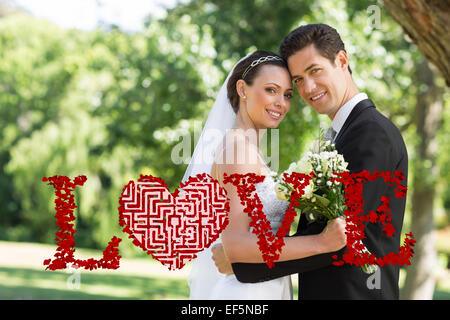 Zusammengesetztes Bild des Herzens Labyrinth Stockfoto