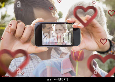 Zusammengesetztes Bild von Valentines paar Stockfoto