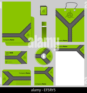 Grüne Betriebsstellen mit Streifen-Dessin Stockfoto