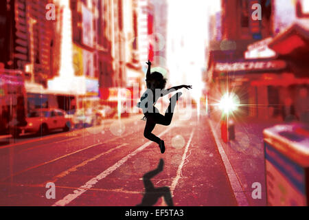 Zusammengesetztes Bild hübsche Pause Tänzerin Stockfoto