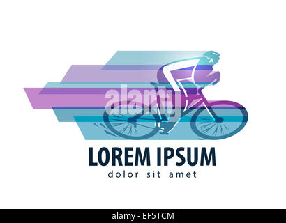 Radsport-Vektor-Logo-Design-Vorlage. Sport oder mit dem Fahrrad-Symbol. Stockfoto