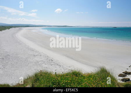Traigh Hornais White Shell Sand Beach North Uist, äußeren Hebriden Stockfoto