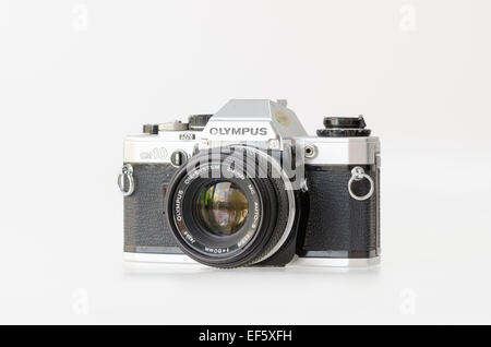 Olympus OM10 35mm-Film-slr-Kamera Silber Stockfoto