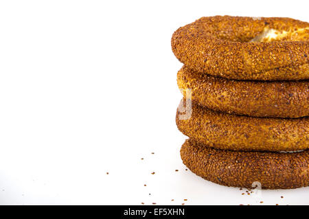 türkisches Frühstück, Bagels mit Sesam Stockfoto