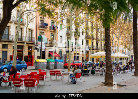 Rambla de Raval Boulevard, El Raval-Viertel, Barcelona, Spanien Stockfoto