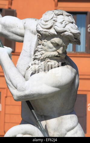 Neptun-Brunnen in Navona Platz von Rom, Italien Stockfoto