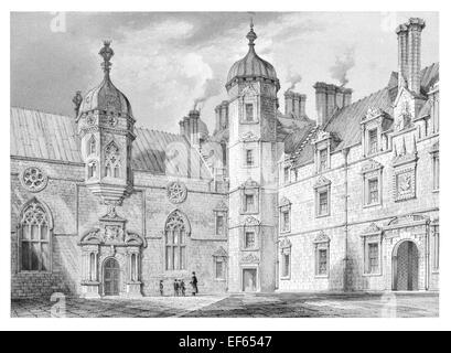 1852 Court yard Heriot Krankenhaus unabhängige primäre Mittelschule Altstadt Edinburgh Stockfoto