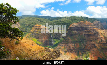 Waipoo Falls, Waimea Canyon, Kauai, Hawaii Stockfoto