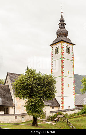 Kirche St. Johannes der Täufer, Bohinj, Slowenien Stockfoto