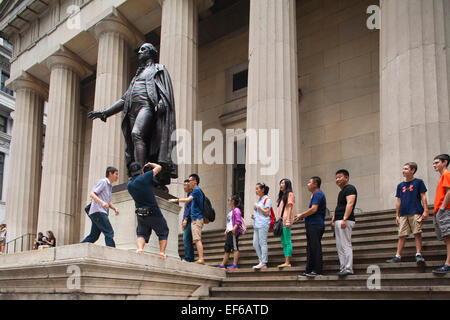 Denkmal für George Washington, Wall Street, New York, Usa, Amerika Stockfoto