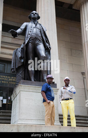 Denkmal für George Washington, Wall Street, New York, Usa, Amerika Stockfoto