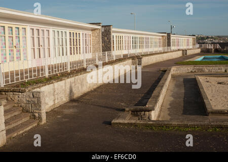 Greenhill Garten Spielplatz und Strand Hütten, Weymouth, Dorset UK Stockfoto