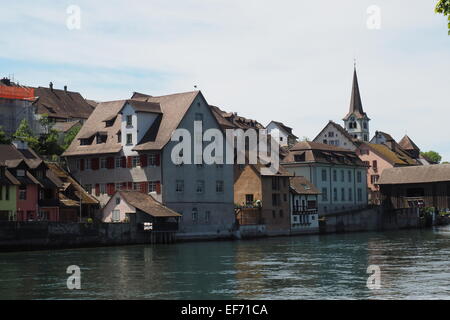 Dorf Muri, Schweiz auf der Banken der Schweiz. Stockfoto