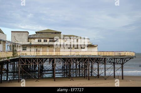 Victoria Pier nun geschlossen und in Dissrepair Colwyn Bay Gwynedd Nord-Wales Stockfoto