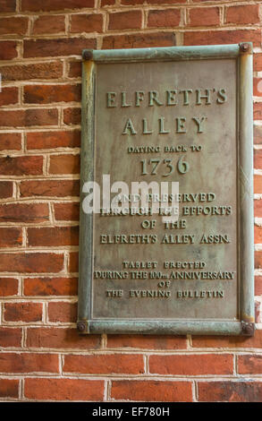 Elfreth Gasse in Philadelphia PA Stockfoto