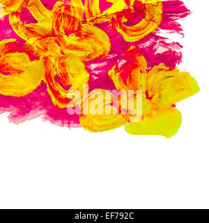 Malerei Aquarell Blumen gelb abstrakte Textur Stockfoto