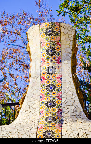 Park Güell von Antoni Gaudi Architekten. Barcelona, Katalonien, Spanien. Stockfoto