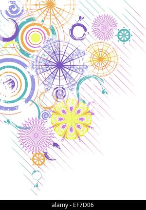 Vektor bunte Grunge Hintergrund mit dekorativen durchbrochenen Kreise Stock Vektor