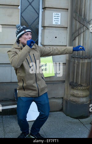 Bez öffentlich anlässlich eines Fracking-Protests in Preston Stockfoto