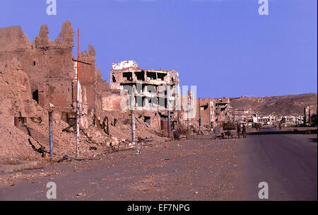 Straße in Kabul 1994 ausgebombt Stockfoto