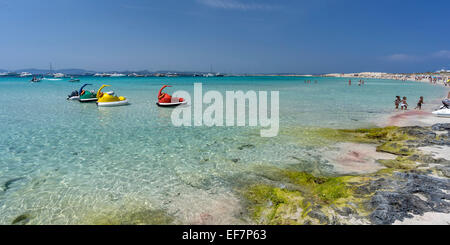 Playa de Ses Illetes Strand, Formentera, Balearen, Spanien Stockfoto