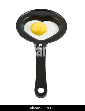 Rührei in Herzform Stockfoto