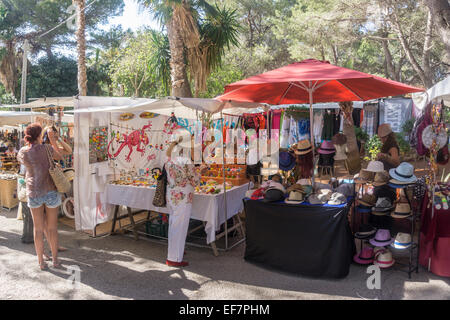 Hippiemarkt Punta Arabi, Ibiza, Ibiza, Spanien Stockfoto