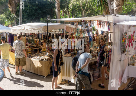 Hippiemarkt Punta Arabi, Ibiza, Ibiza, Spanien Stockfoto