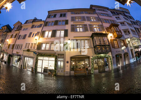 Augustinergasse, Weihnachtsbeleuchtung, Zürich, Schweiz Stockfoto