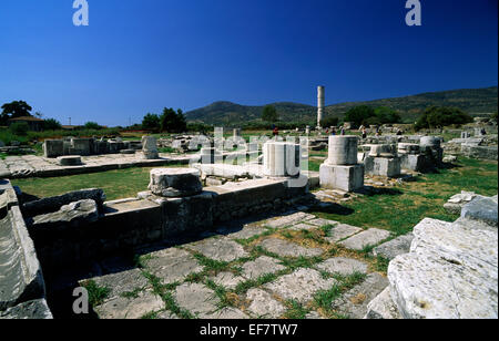 Griechenland, nordöstliche Ägäische Inseln, Samos, Heraion, Hera-Tempel Stockfoto