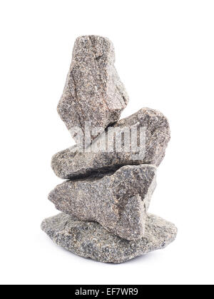 Stapel aus mehreren Granitsteinen isoliert Stockfoto