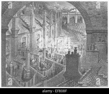 Über London mit dem Zug - Gustave Dore London Stockfoto