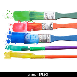 Digitale Malerei von Farben und Pinsel Stockfoto