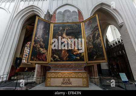 Höhe des Kreuzes oder der Erhöhung des Kreuzes ein Triptychon-Gemälde von Rubens Kathedrale unserer lieben Frau Antwerpen Stockfoto