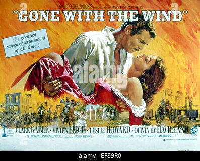 CLARK GABLE, Vivien Leigh, Plakat, gegangen mit dem Wind, 1939 Stockfoto