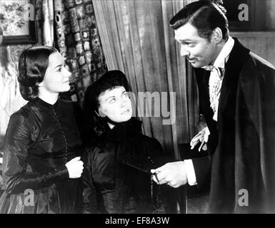 VIVIEN LEIGH, OLIVIA DE HAVILLAND, Clark Gable, gegangen mit dem Wind, 1939 Stockfoto