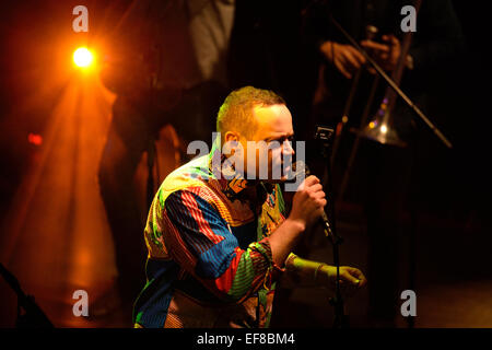 BARCELONA - 27 Mai: Antibalas (Afrobeat Band) Leistung bei Heineken Primavera Sound Festival 2014 (PS14). Stockfoto