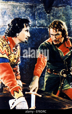 BASIL RATHBONE, Errol Flynn, DIE ABENTEUER VON ROBIN HOOD, 1938 Stockfoto