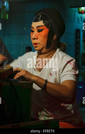 Chinesische Oper-Darsteller während der Vegetarier-Festivals in Bangkok, Thailand Stockfoto