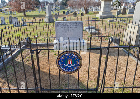 J Edgar Hoover Grabstätte, Congressional Cemetery - Washington, DC USA Stockfoto