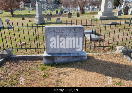 J Edgar Hoover Grabstätte, Congressional Cemetery - Washington, DC USA Stockfoto