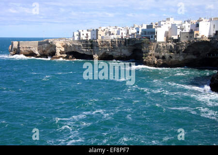 Historischen Zentrum an der Küste, Polignano a Mare, Apulien, Italien Stockfoto