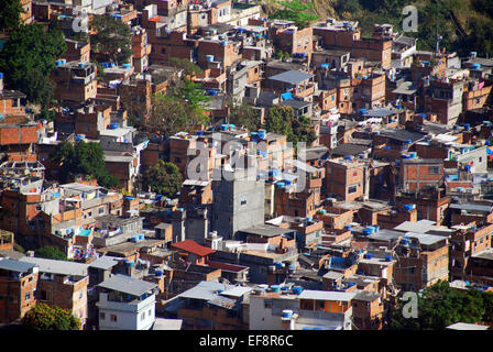 Brasilien, Rio De Janeiro, Rocinha Favela, erhöhten Blick auf Stadtbild Stockfoto