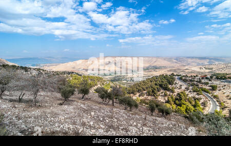 Jordan, Blickrichtung der Golan-Höhen am Tag Stockfoto