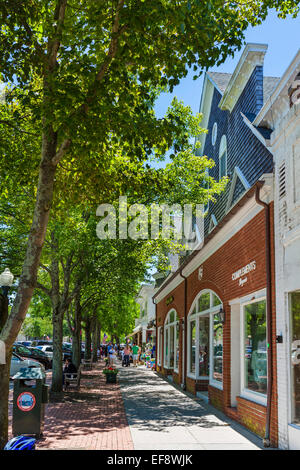 Hauptstraße in das Dorf von Southampton, Suffolk County, Long Island, NY, USA Stockfoto