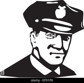 Porträt eines Polizisten Stock Vektor