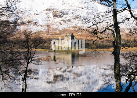 Kilchurn Castle am Loch Awe im Winter. Argyll and Bute, Scotland. Stockfoto