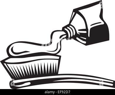 Zahnpasta auf eine Zahnbürste Stock Vektor